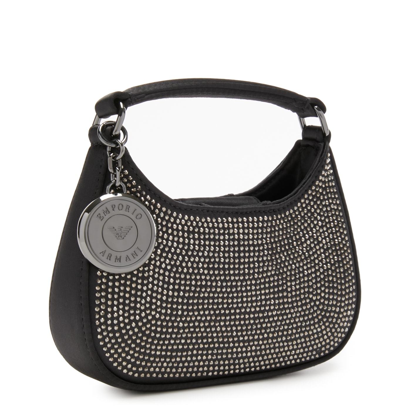 Emporio Armani rokassoma, melna - mākslīgā āda