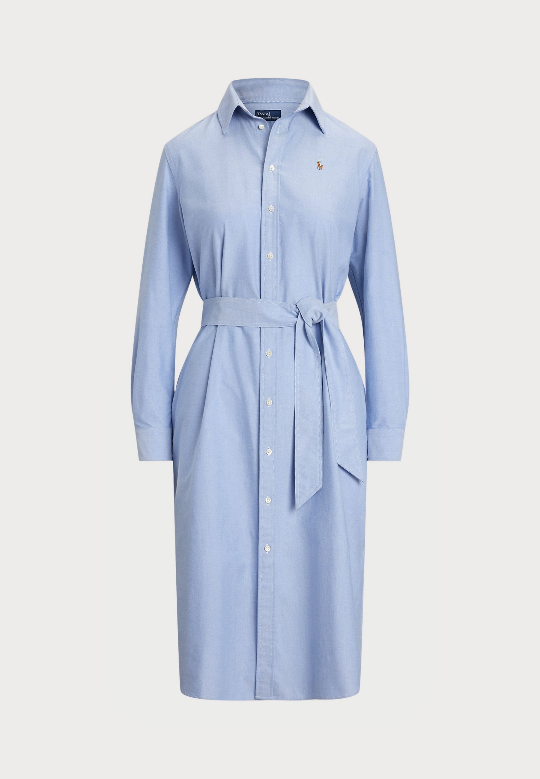 Polo Ralph Lauren katoenen Oxford overhemdjurk met riem - Overhemdjurk - blauw