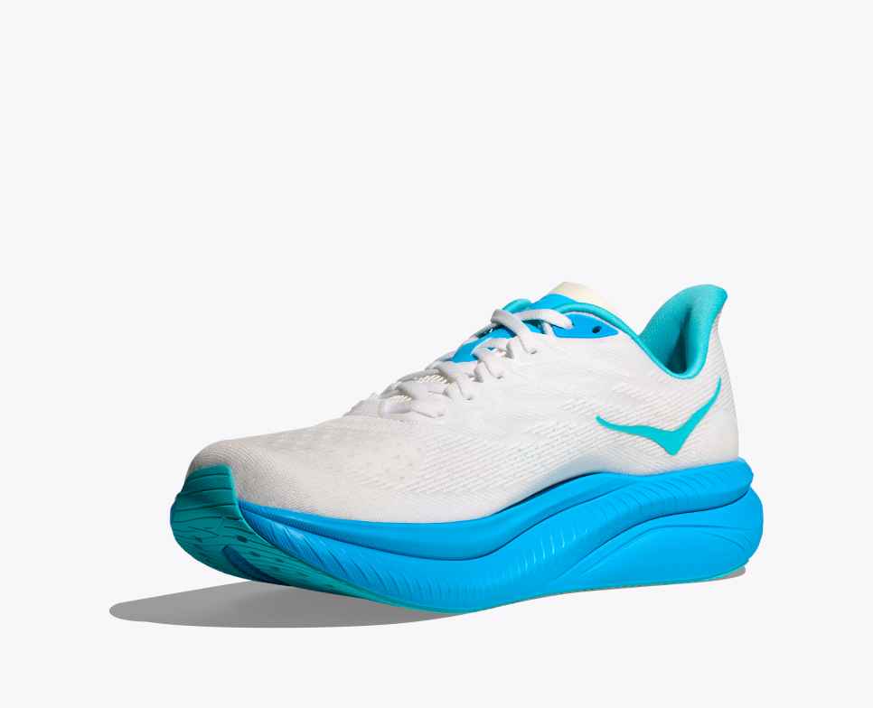 HOKA Mach 6 Weiß / Himmelblau