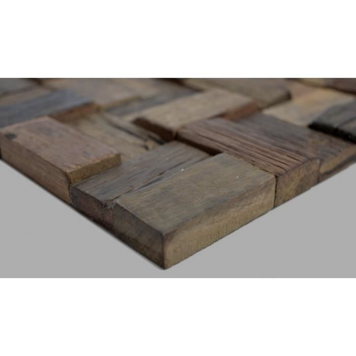 Mosaïque de bois - Wood FSC - MOS160-25 - Rectangle - Brillant - Brun foncé