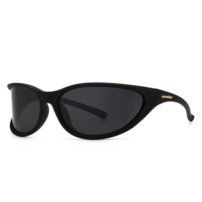SHARPHY Lunettes de soleil femme polarisée cadre irrégulier mode hip hop conduire sport noir Anti-UV
