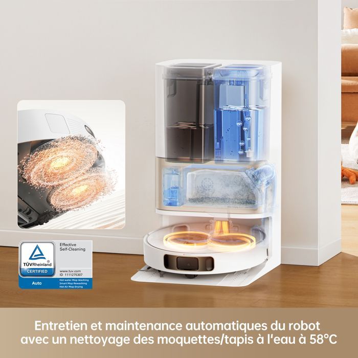 Dreame L10s Pro Ultra Heat - Robot aspirapolvere e lavapavimenti - 7000 Pa - Lavapavimenti ad acqua calda autopulente - Nuovo all'80-90%, B2