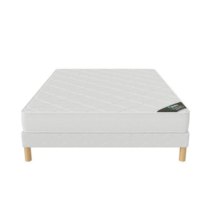 Base de cama + colchón Senso 140x190 cm | Altura 17 cm | Espuma de poliuretano | Tejido 100% poliéster | 4 patas | Comodidad