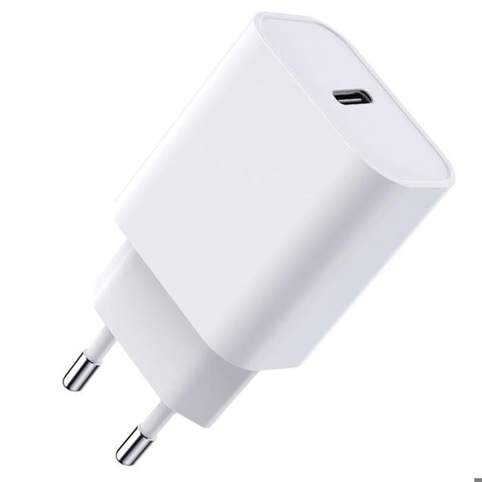 Chargeur Rapide USB-C 25W Blanc pour iPhone 17 Pro, 17 Air, 16e, iPhone 16, iPhone 15 Pro Max, 15 Pro, 15, 15 Plus