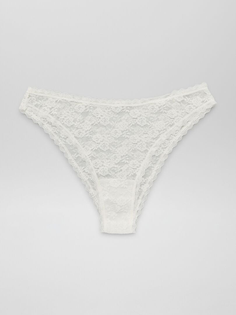 Set van 3 kanten stringtjes - wit