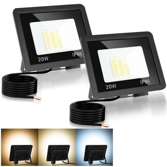 Focos LED Hengda de 2 x 20 W, iluminación exterior, clasificación IP66, focos LED para jardín.