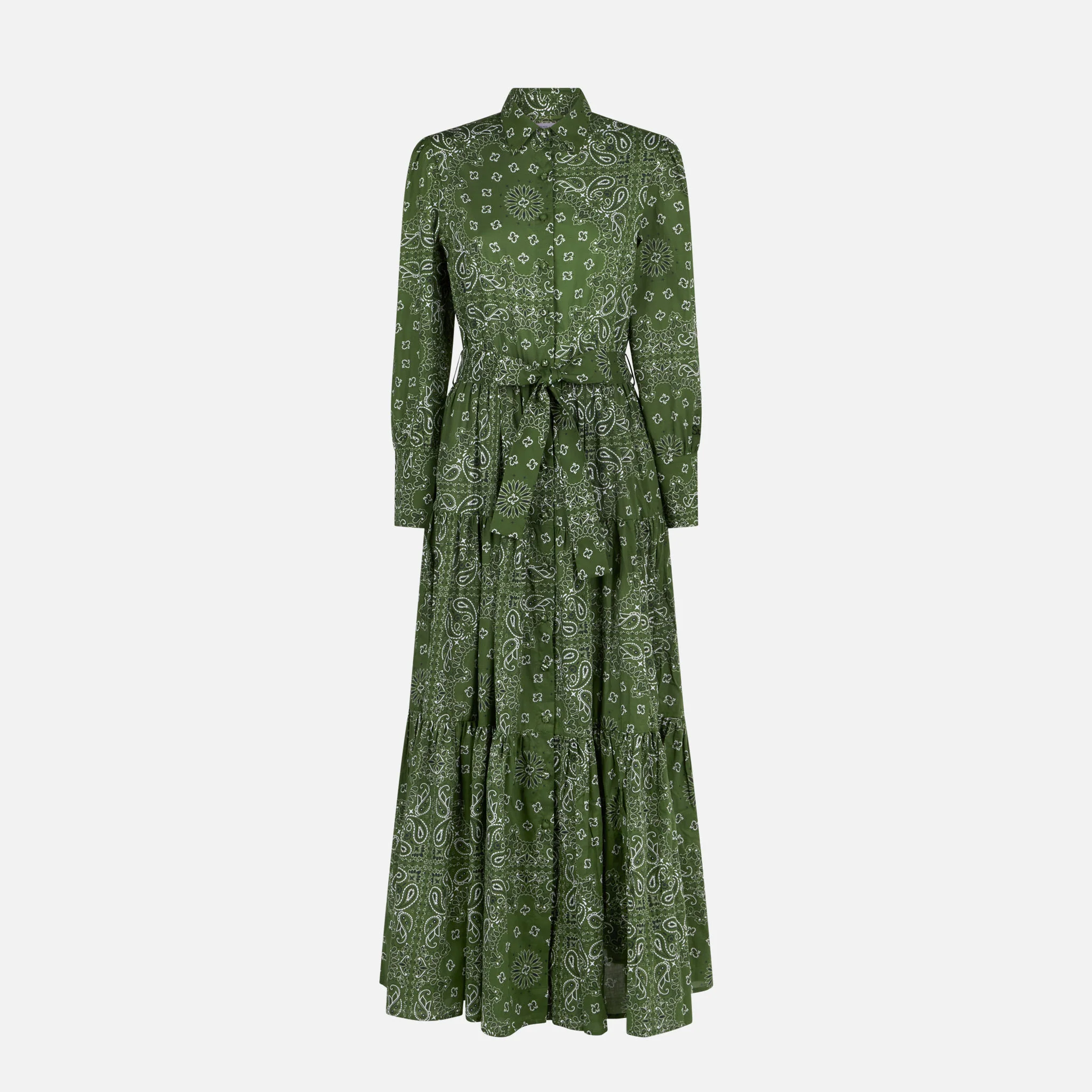Lange groene damesjurk