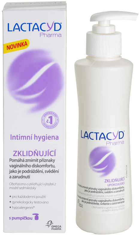 Emulsão calmante Lactacyd Pharma para higiene íntima