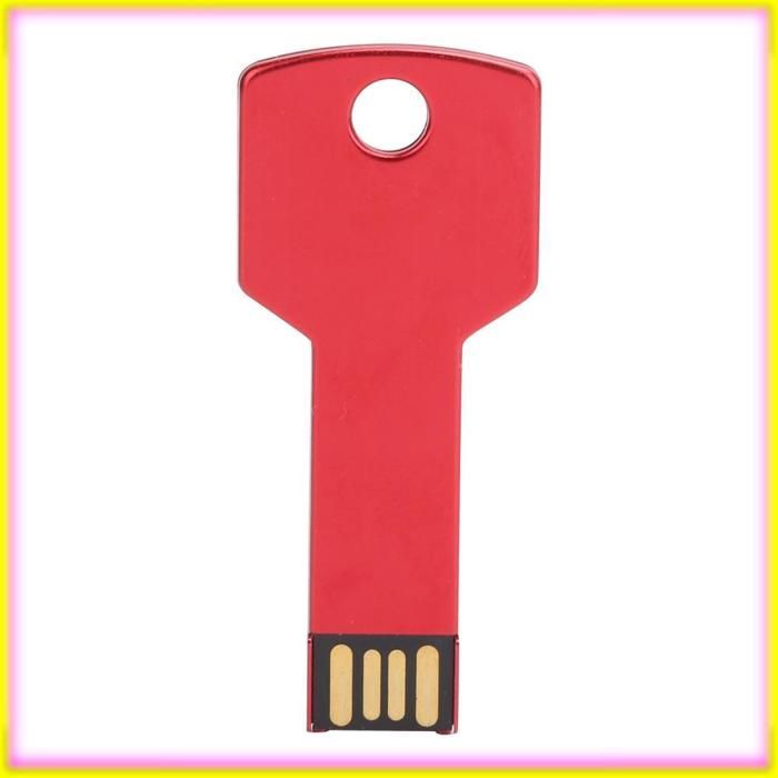 keenso Disque flash USB Disque U de mémoire de forme de clé d'alliage d'aluminium de clé USB rouge pour son videoprojecteur 16 GB