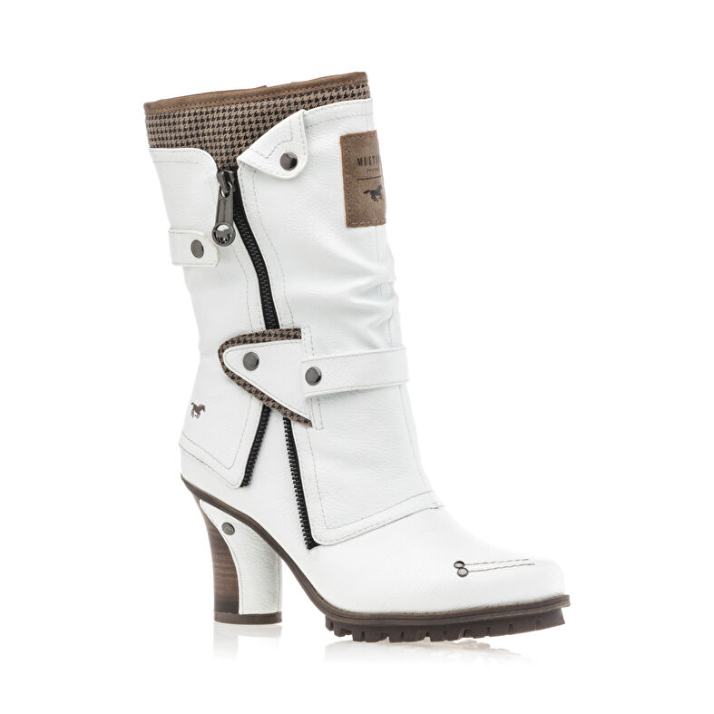 Weiße Damenstiefel / Stiefeletten