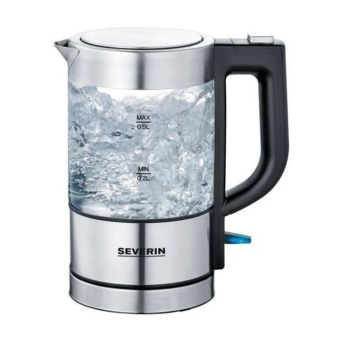 Bollitore - SEVERIN - WK 3472 - 0,5 L - 1100 W - Vetro/Acciaio inox - Base girevole a 360°