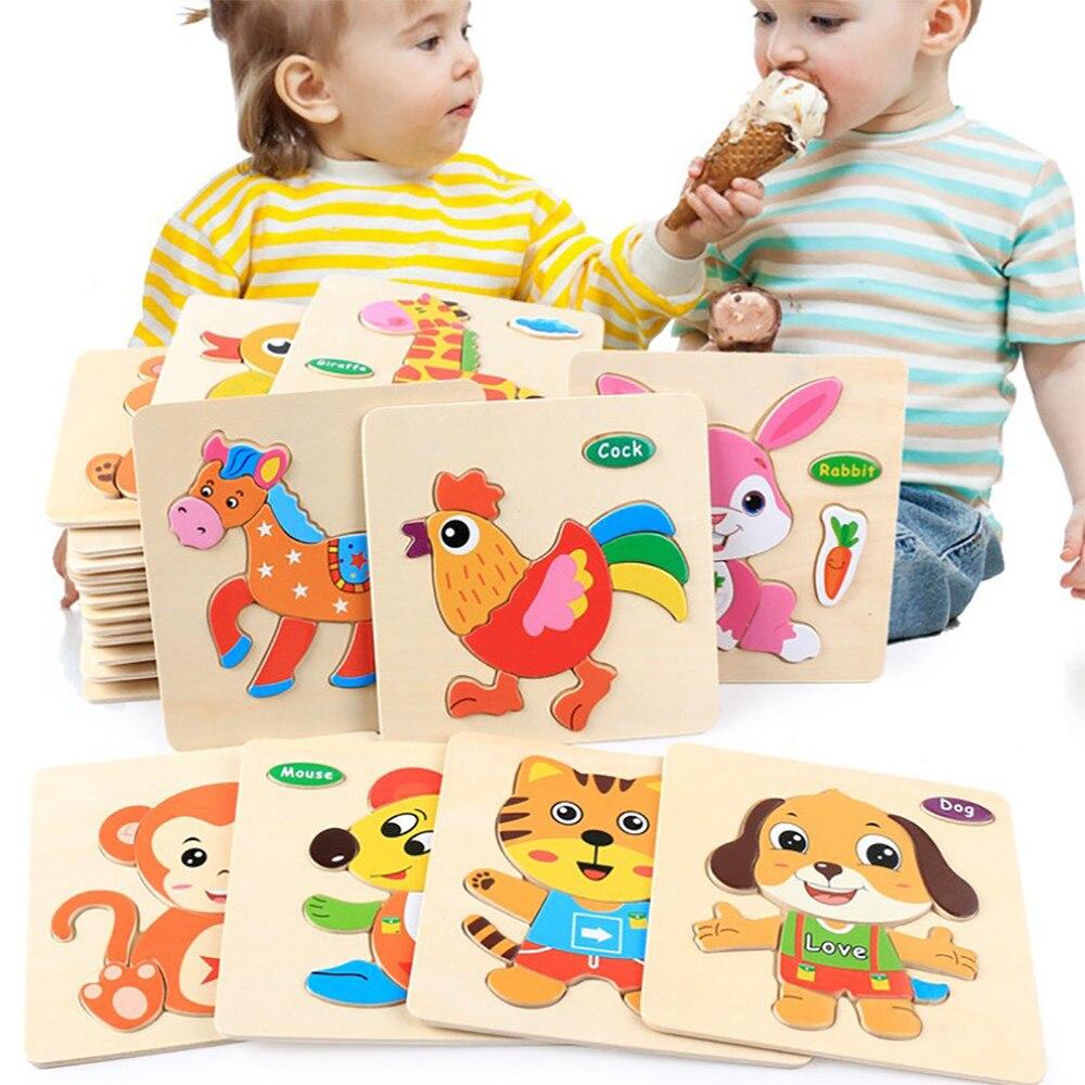 Quebra-cabeça de madeira educativo para bebês e crianças, brinquedo de desenvolvimento infantil, quebra-cabeças que estimulam a inteligência e a educação infantil.