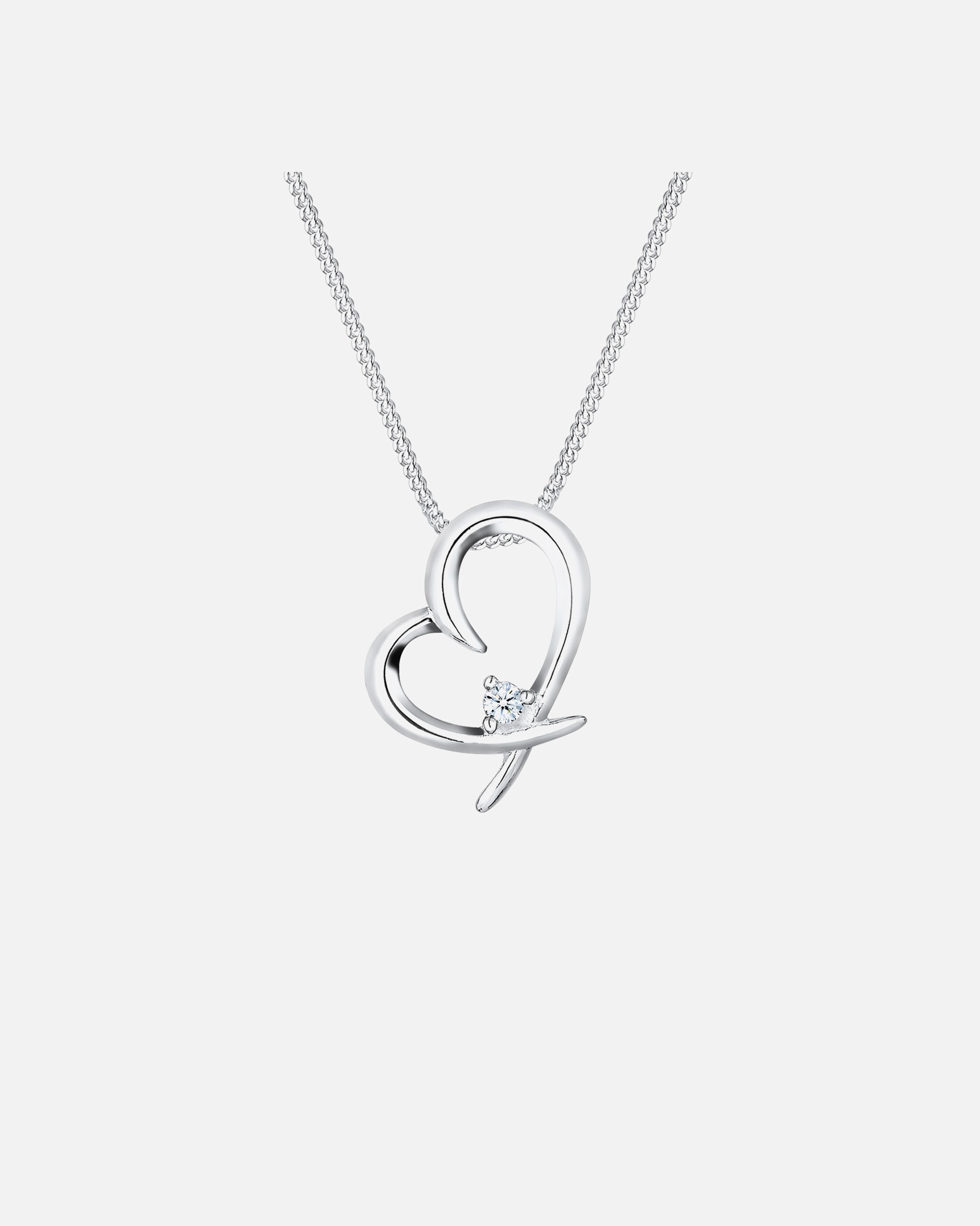 Elli DIAMONDS Femme Pendentif Attachement Simple Diamant (0,03 ct.) - (925/1000) Argent