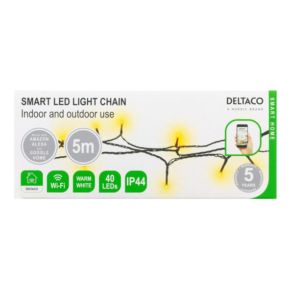 Slimme lichtslinger voor thuis, warm wit, 40 LED's