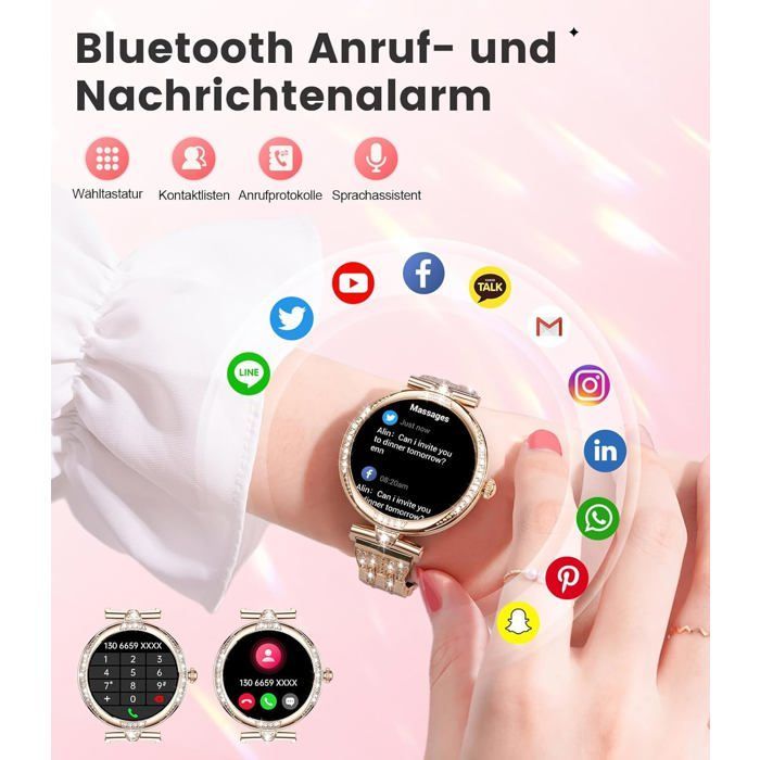 Reloj inteligente para mujer con pantalla AMOLED de 1,19