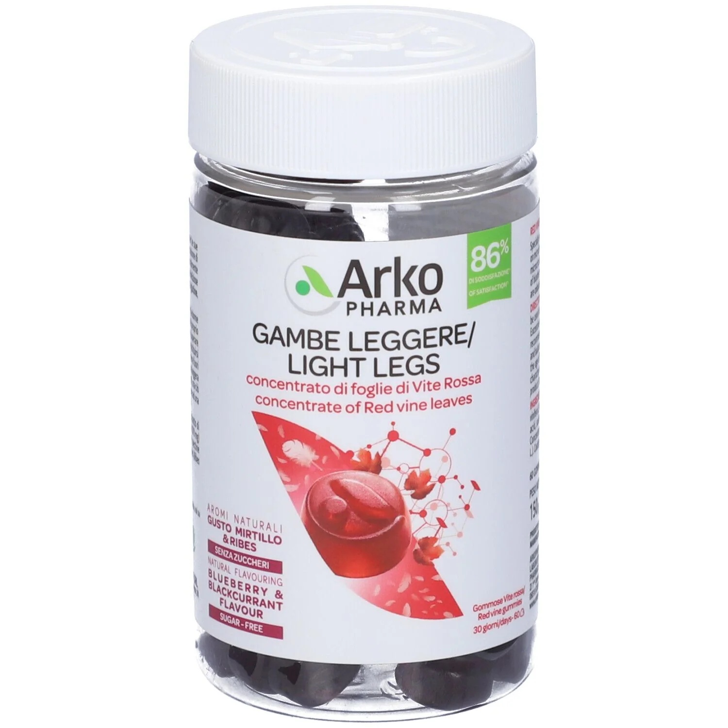 ARKOPHARMA Geleisnoepjes met rode wijnsmaak voor lichte voeten (glutenvrij)