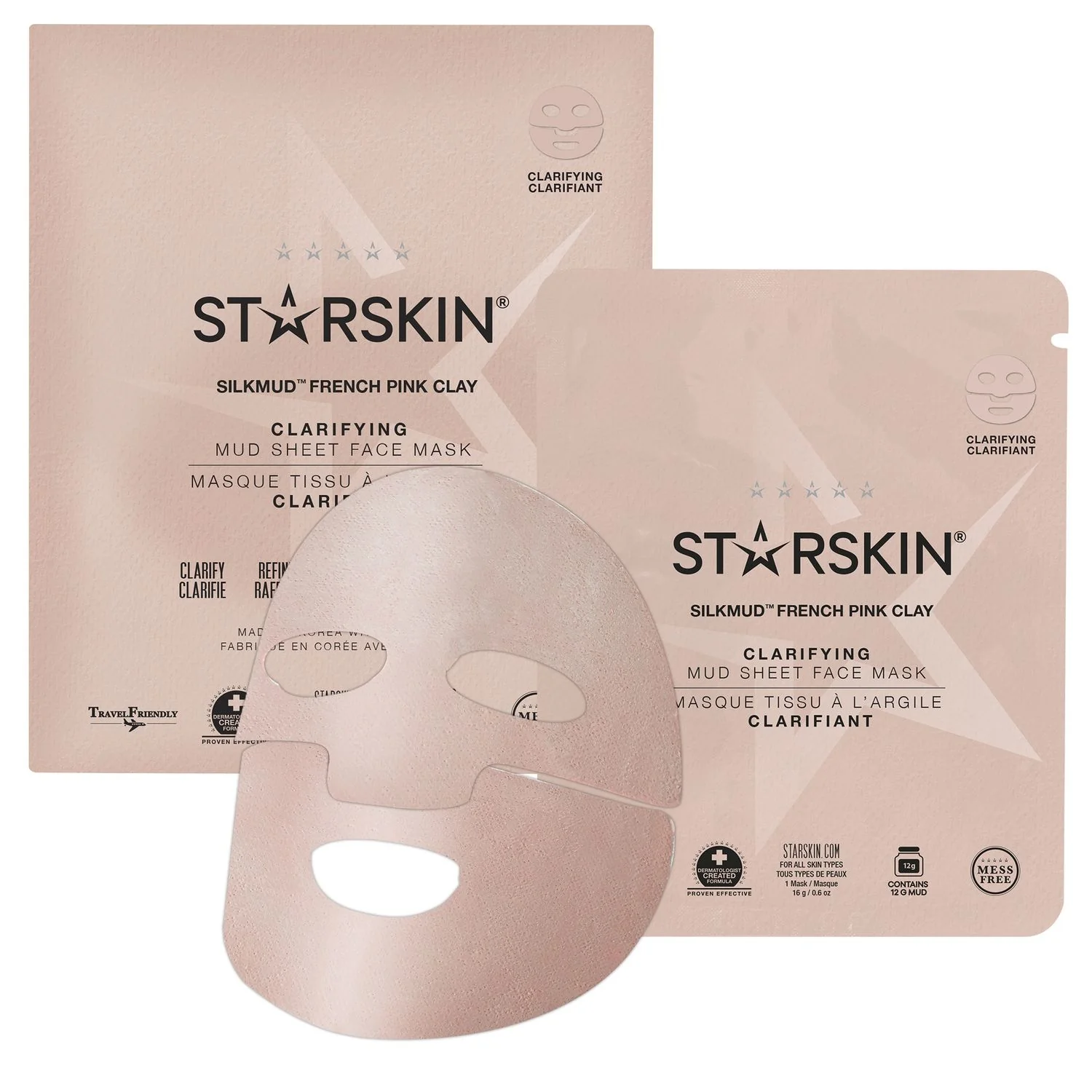 Essentials SILKMUD™ Pink French Clay Purifying Mud Sheet Mask - Maschera Purificante viso