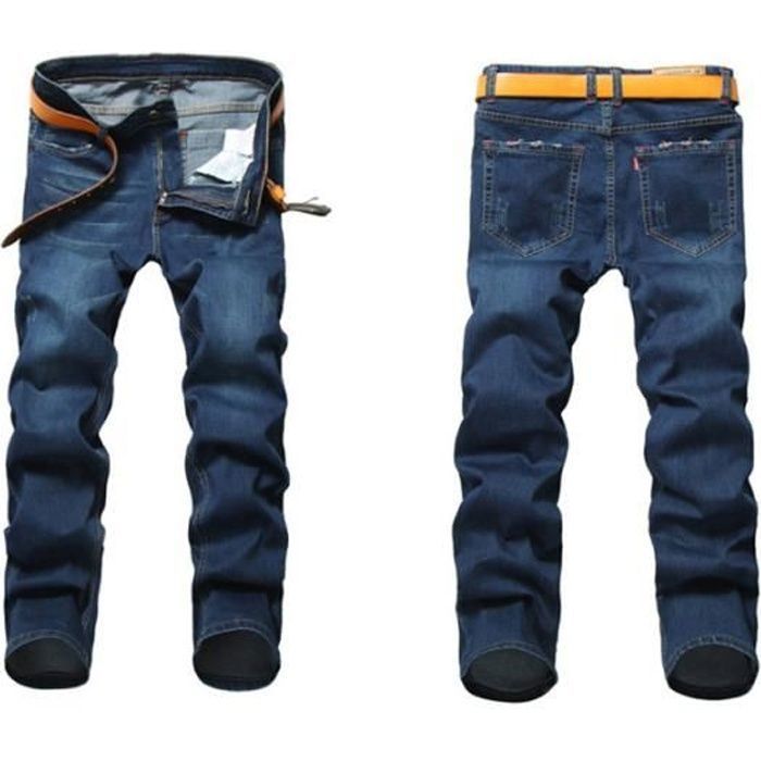 Men's Straight Leg Stretch Jeans Plus Size - INSFITY - Blue - Regular Fit - Adult - Men's