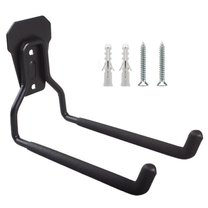 Soporte de pared para garaje - Maclean - MC-440 - Acero - Carga máxima 35 kg - Negro - 2 unidades