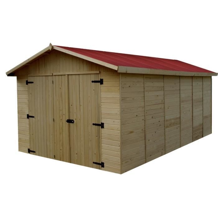 Panel de madera para garaje - 16 mm - HABRITA - ED 2848 N - Puerta de 3 paneles 200x170cm - 15,60 m²
