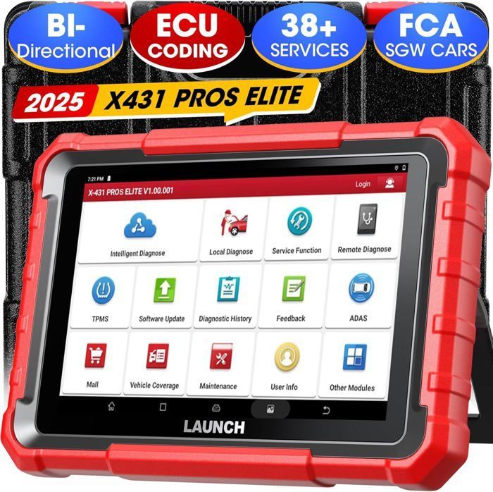 Herramienta de diagnóstico automotriz LAUNCH X431 PROS Elite con CANFD DOIP, codificación bidireccional de ECU y escáner de diagnóstico OBD2.