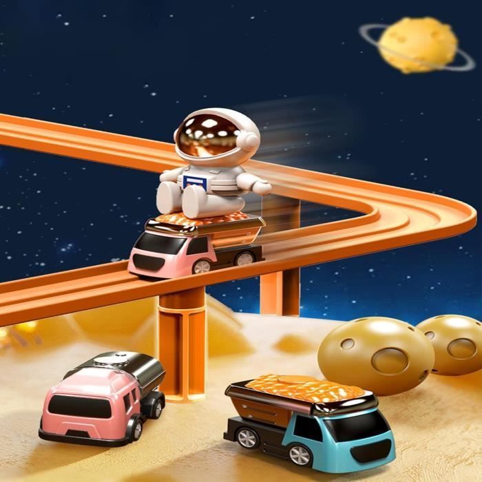 Pista de carreras de coches - Aventura - 3 coches en miniatura - Desarrollo de habilidades - Interior - Unisex