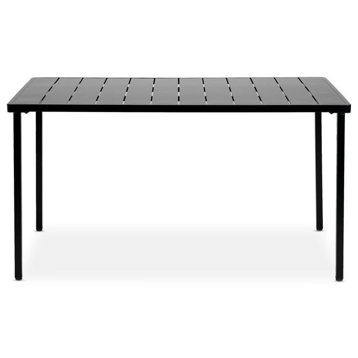 Set da giardino TULIPANO per 6 persone con tavolo e sedie, colore nero, sedie impilabili e resistenti ai raggi UV.