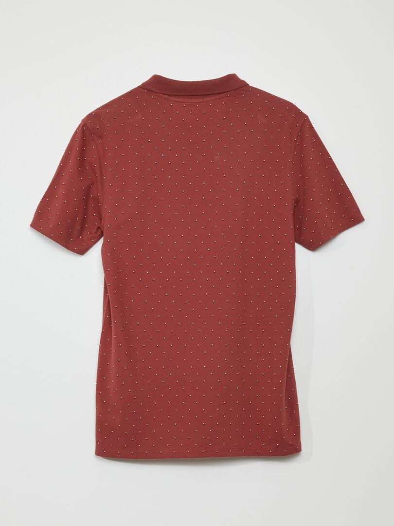 Bedrukt katoenen piqué poloshirt - ROOD