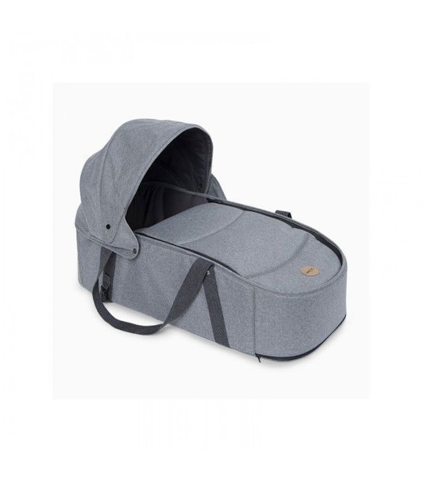 TUC TUC - Ultra-Enveloping Soft Carrycot Grey with Removable Canopy - Lightweight and Universal, Adaptable to Reclining Strollers