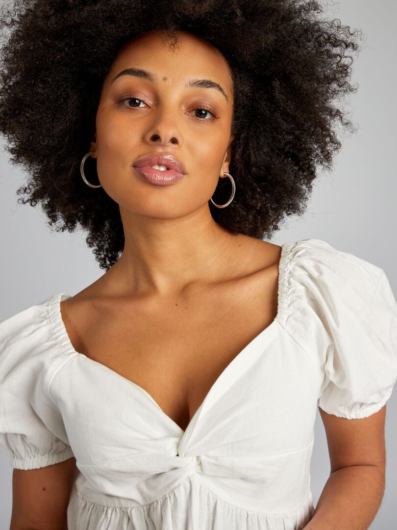 Blusa de maternidad de lino - BLANCA