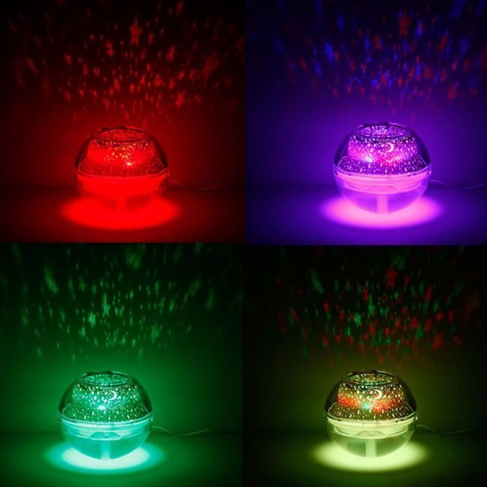 Humidificador de aire LED para interiores de 500 ml, humidificador silencioso para bebés, reloj despertador de techo con proyección de estrellas para niños - Plateado