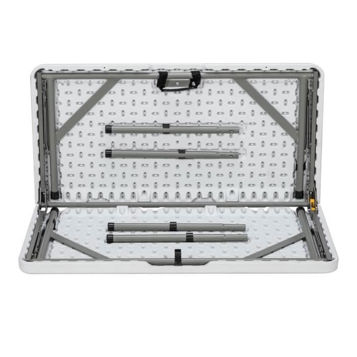 Mesa plegable larga, apta para uso interior y exterior, fácil de guardar, blanca, 86*86*74 cm.