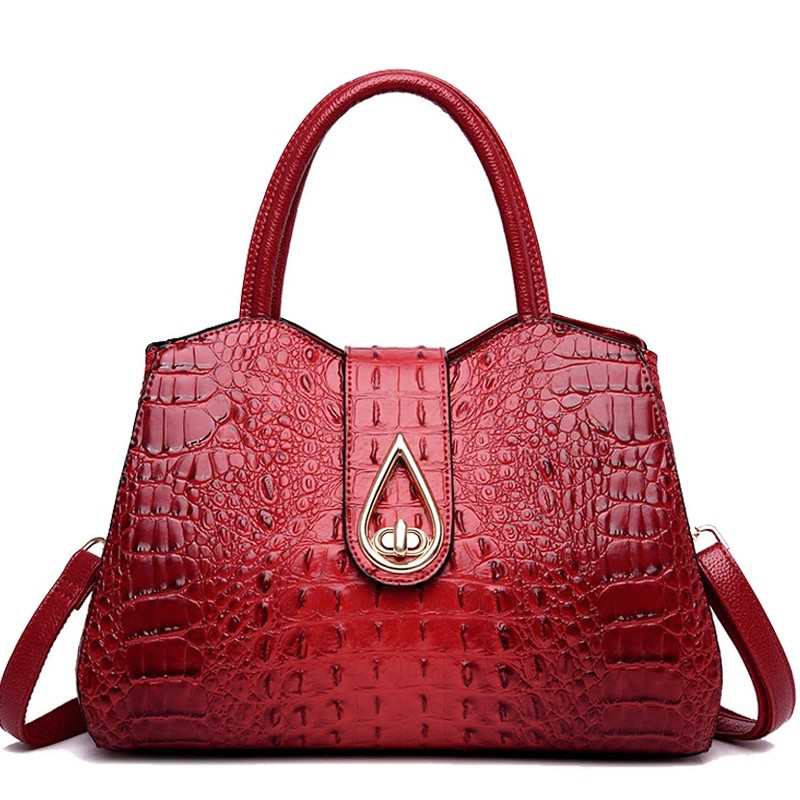 Borsa a tracolla grande con stampa coccodrillo, borse a tracolla di marca in pelle per donna, borse a tracolla da donna firmate