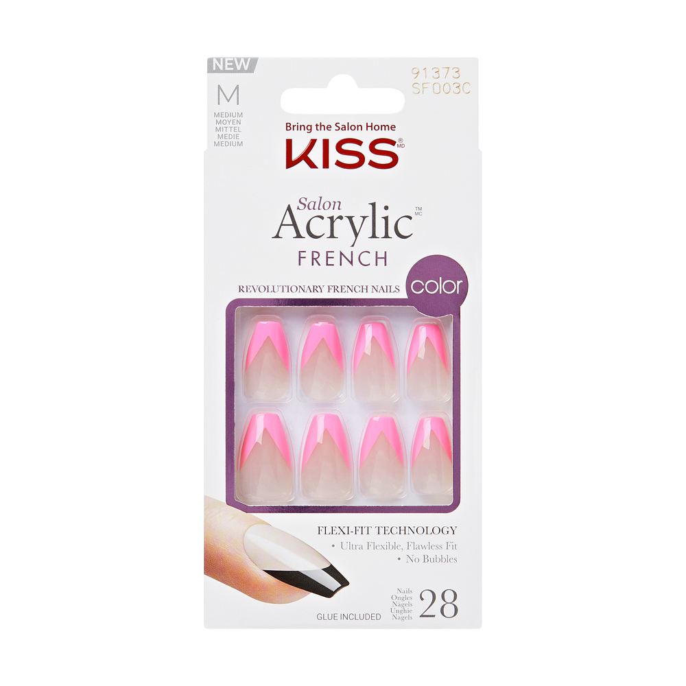 Akrylové francouzské barvy - čtverečky 28 ks - Kiss