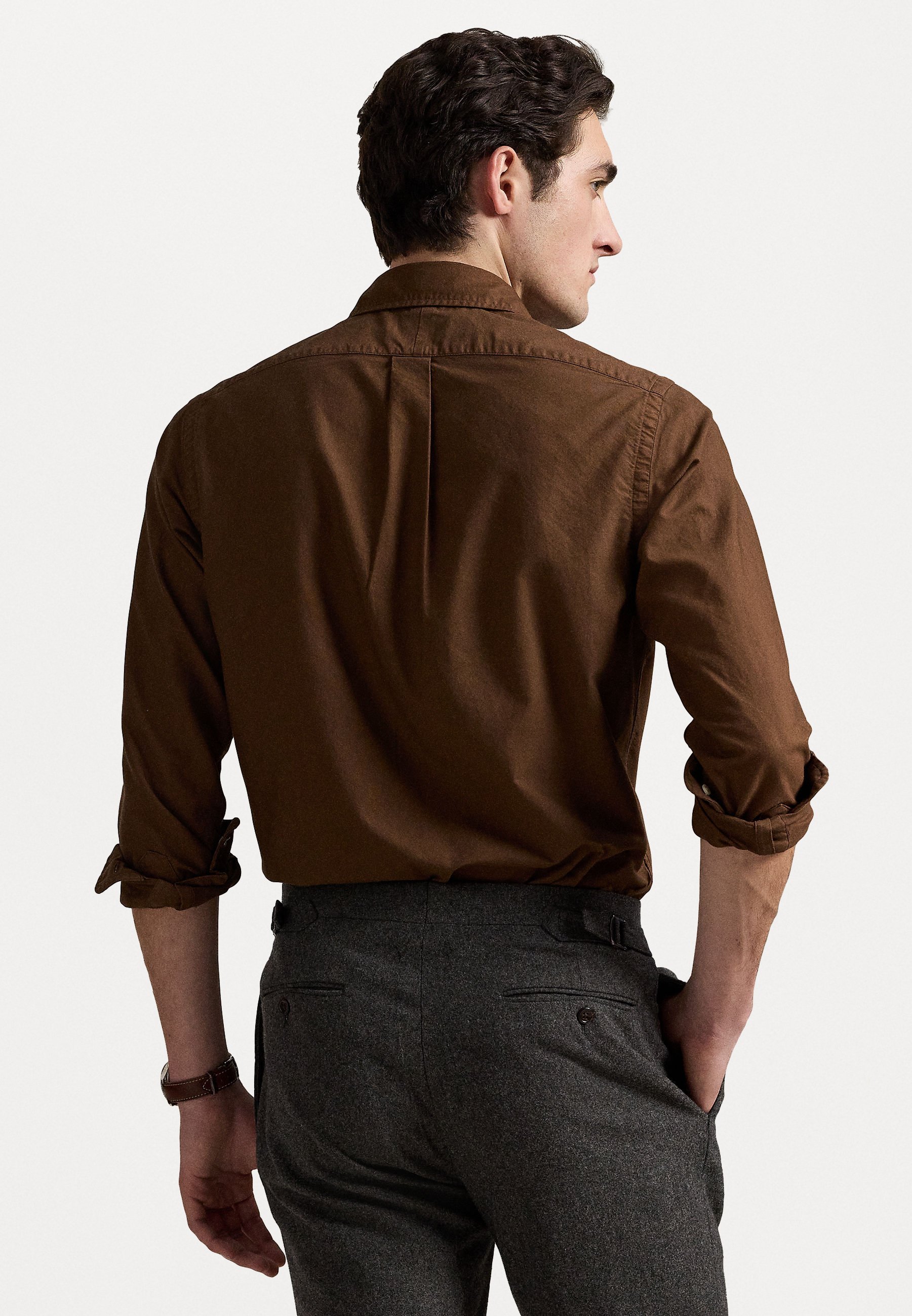 Polo Ralph Lauren CUSTOM FIT GARMENT DYED OXFORD SHIRT - Košeľa - chocolate mousse