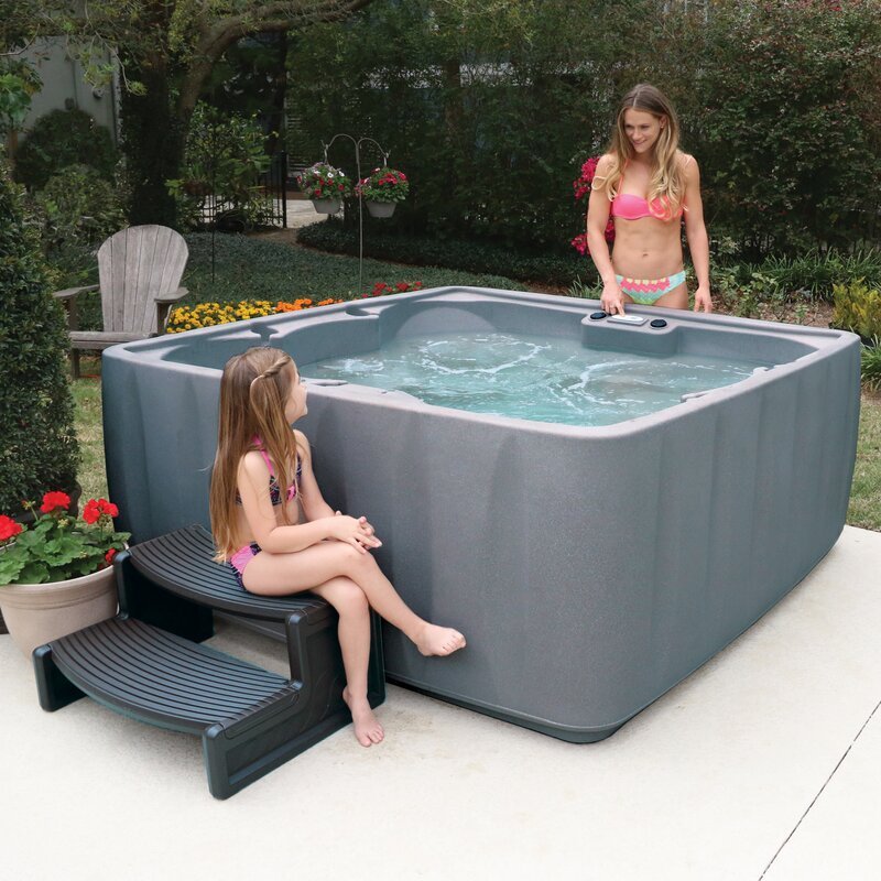 Aquarest-kylpylät, Jacuzzi®-pumpuilla, 6 hengelle, 29 hengelle, neliönmuotoiset, plug and play -poreammeet otsonaattorilla