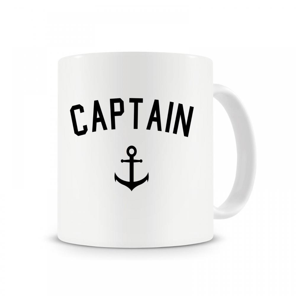 Kapitän-Tasse, Kaffeetasse, Segelbecher, Geschenk für Segel- und Bootsfans, Ankerbecher mit Rührlöffel – Geschenk für ihn