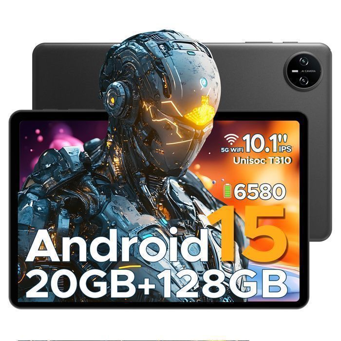 Tablet DOOGEE Tab A9 Pro de 10 polegadas, tablet Android, bateria de 20 GB + 128 GB (2 TB TF), tela sensível ao toque de 6580 mAh, 90 Hz/reconhecimento facial, preto