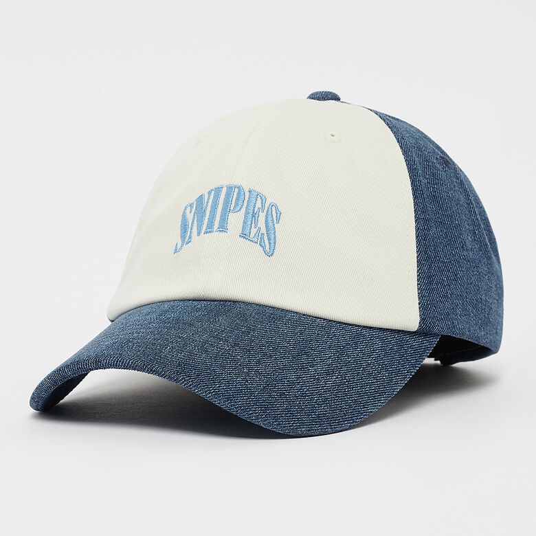 Serif Logo Contrast Panel Denim Baseball Cap