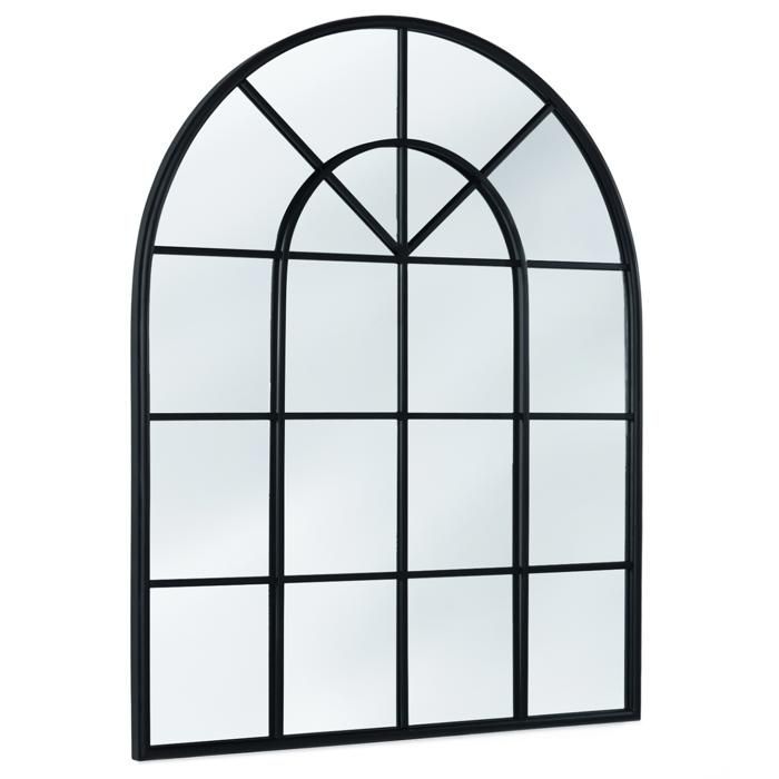 IDMARKET Miroir verrière arche design industriel 80x100 cm