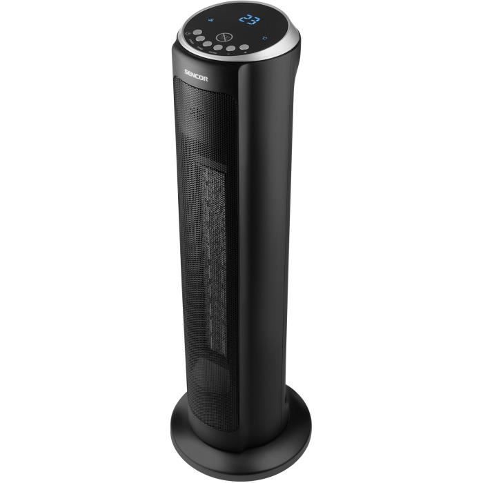 SENCOR SFH 8990BK Ceramic Tower Radiator - Up to 2000 W - 3 Modes - 24 m² / 60 m³ - Remote Control - Black