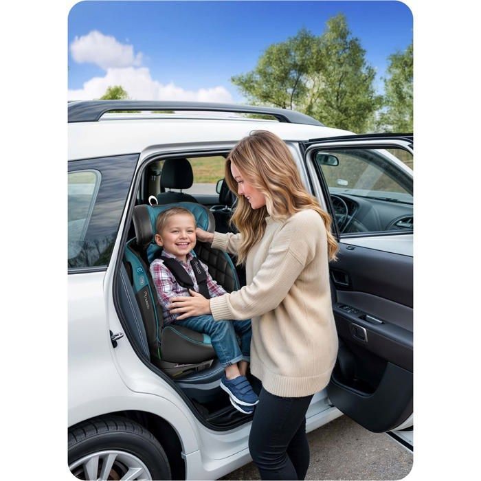 Rotating car seat - NUKIDO - 0-36 kg - Black/Blue - ISOFIX - 360° rotation - ECE R129 - i-Size - Side impact protection