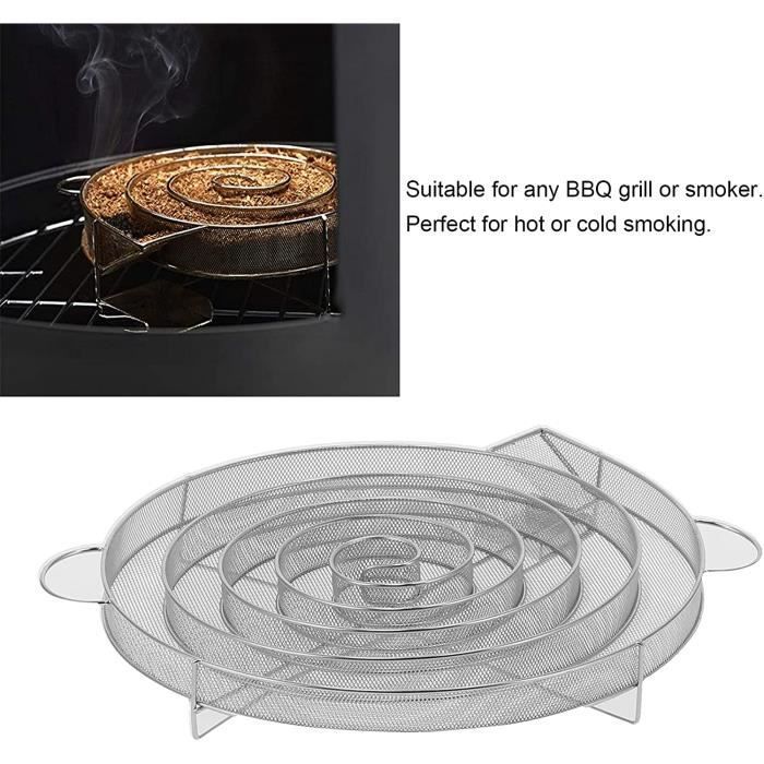 SMOKER - Round stainless steel cold smoke generator - For barbecues - 561g