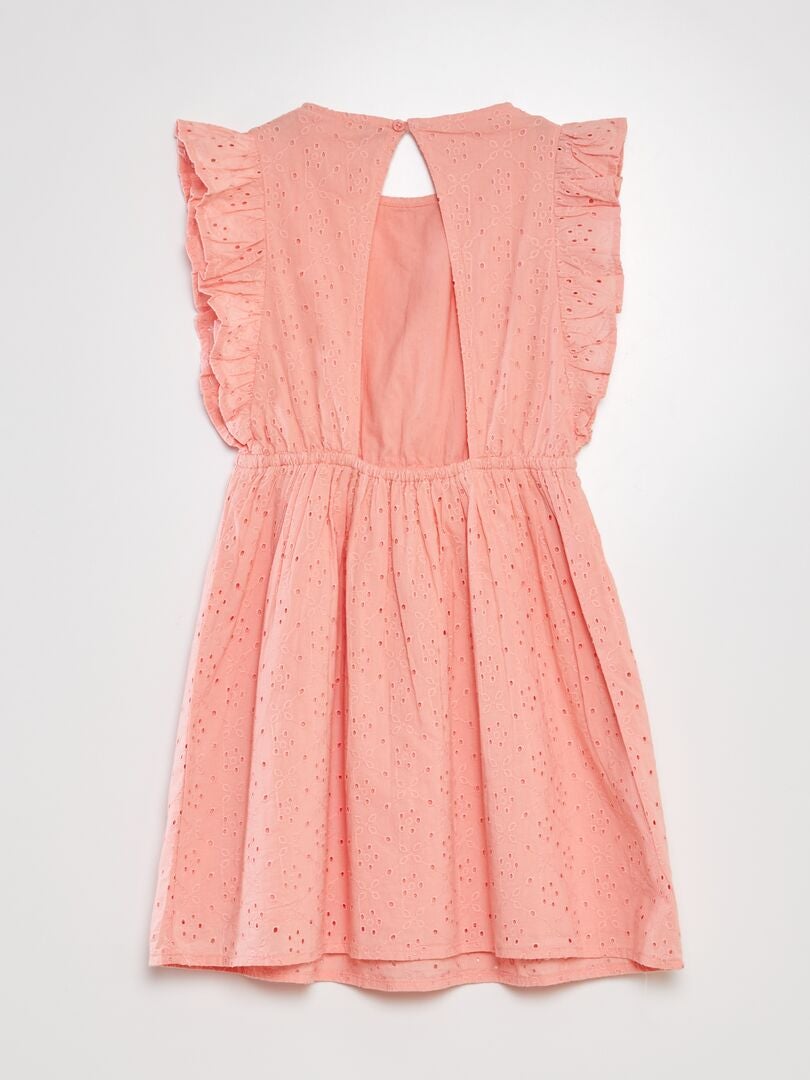Jurk met Engelse steken - ROZE