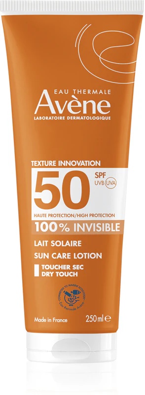 Avène Sun Care Lotion 100% neredzams ūdensnecaurlaidīgs saules aizsarglosjons ar SPF 50