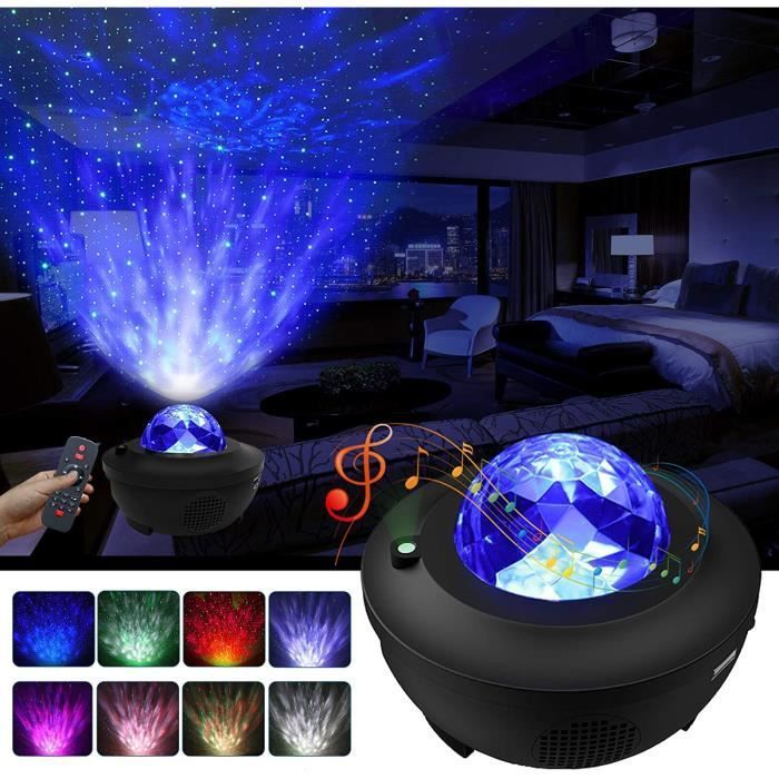 Projecteur de veilleuse 3 en 1 Galaxy LBell - Projecteur Star + Projecteur LED Ocean Wave - Noir - Enfant
