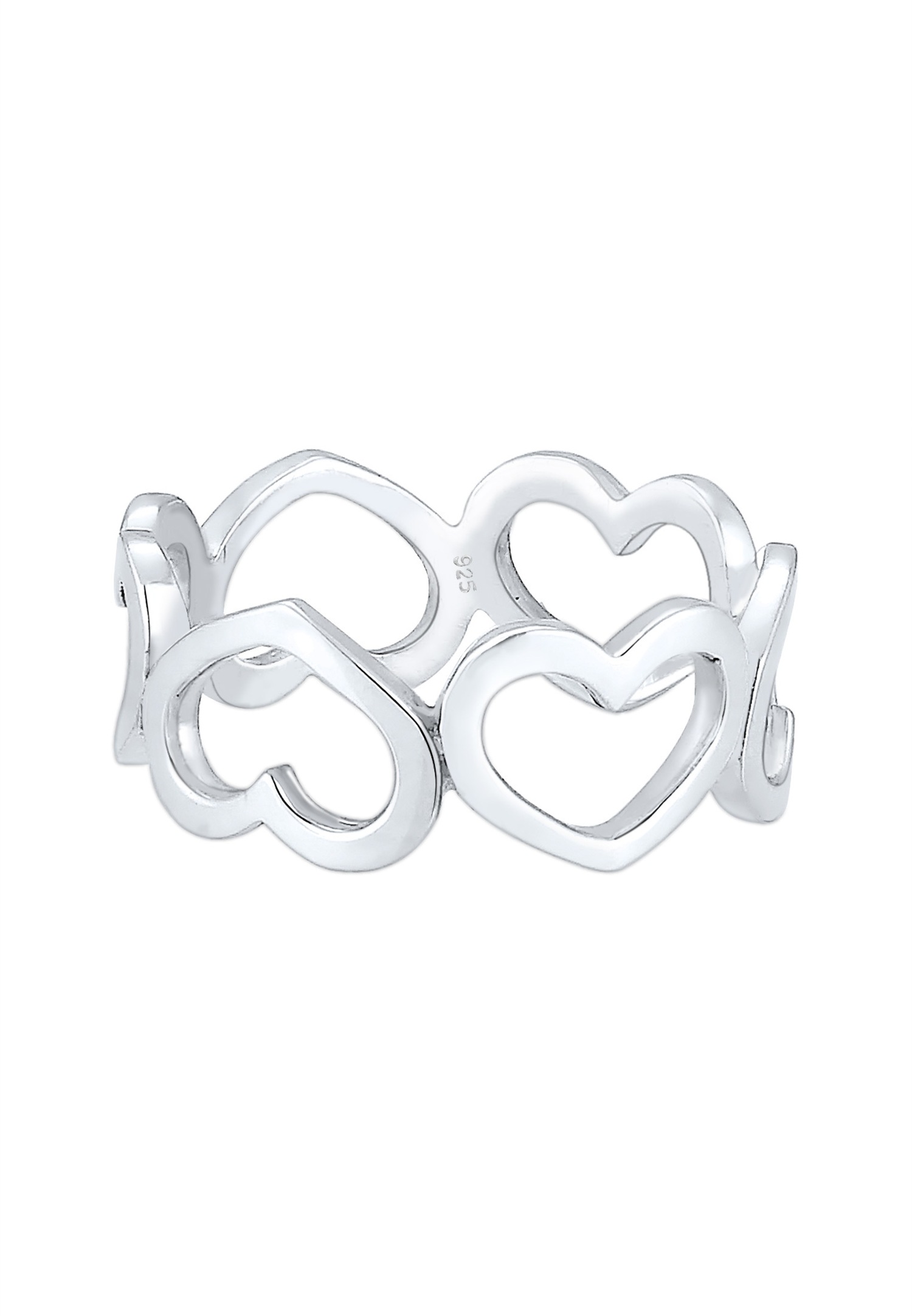 Elli Femmes Bande Cœur Symbole Cut-Out tendance en argent sterling 925