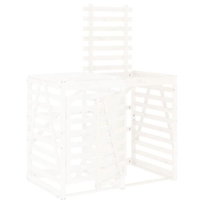 Cache Poubelle/ Extension d'abri de poubelle sur roulettes - VIDAXL - blanc pin massif CC6793236
