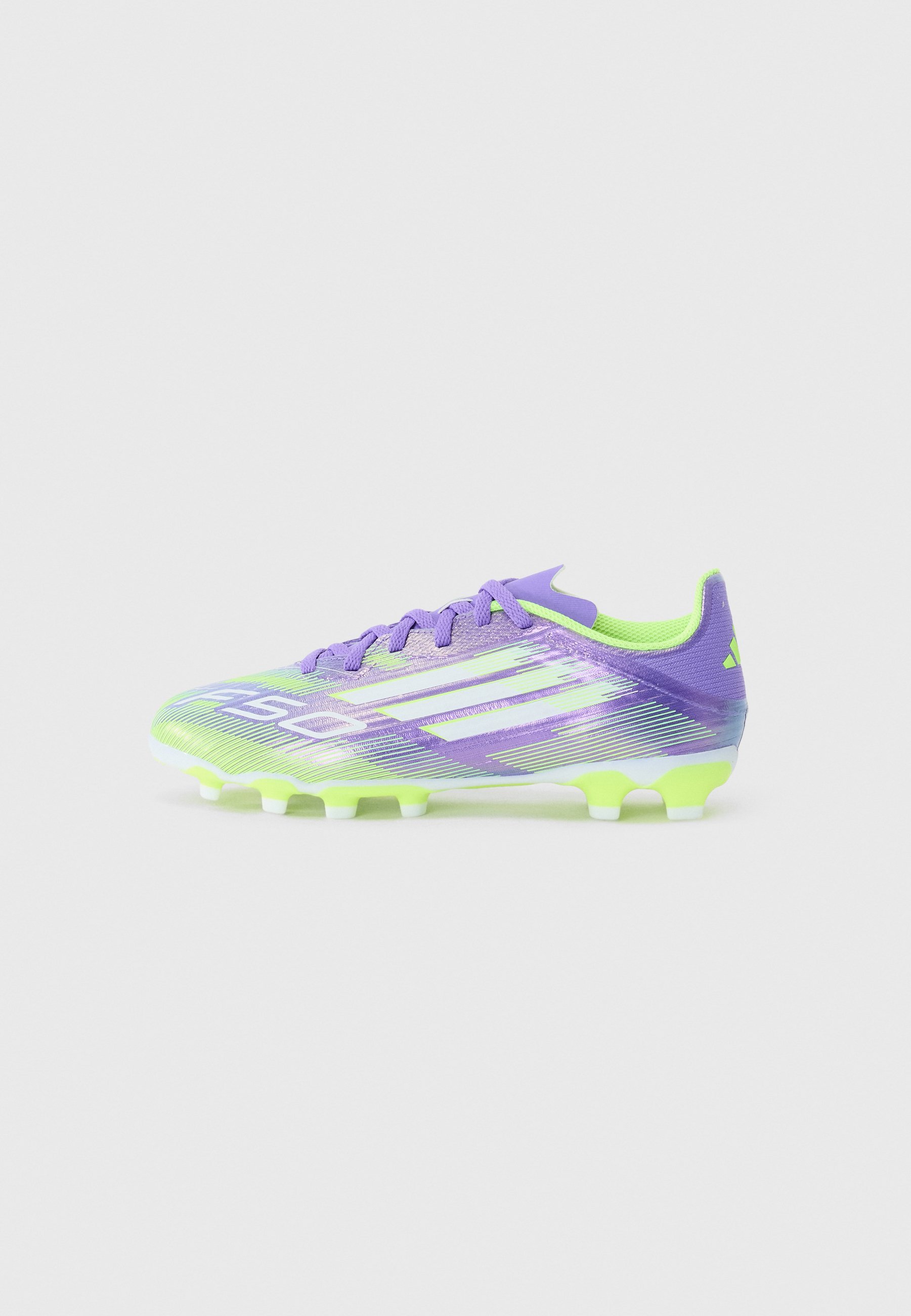 adidas Performance F50 LEAGUE UNISEX - Voetbalschoenen voor stevige ondergrond - paars/wit/helder citroengeel