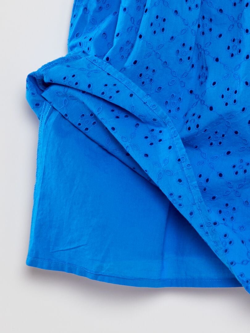 Vestido com costura inglesa - AZUL
